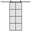 vidaXL Schiebet&uuml;r mit Beschlag Schwarz 90x205 cm ESG-Glas
