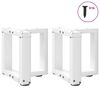 vidaXL Couchtischbeine T-Form 2 Stk. Wei&szlig; 30x25x(30-31) cm Stahl