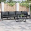 vidaXL Gartensofa-set mit Kissen 4 pcs Schwarz Stahl