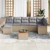 vidaXL Gartensofa-set mit Kissen 8 pcs Beige Poly-Rattan