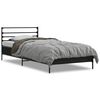 vidaXL Bettgestell Schwarz 100x200 cm Holzwerkstoff und Metall