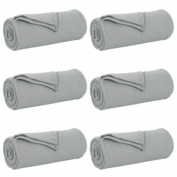 vidaXL Wohndecken 6 pcs Grau 170 x 130 cm Fleece