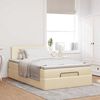 vidaXL Ottomane Bett mit Matratze & LEDs Creme 120x190 cm Stoff