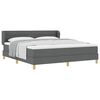 vidaXL Boxspringbett mit Matratze Dunkelgrau 180 x 200 cm Stoff