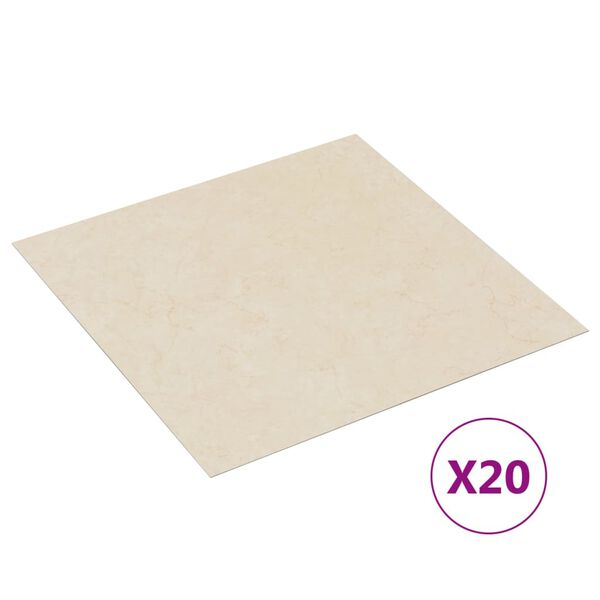vidaXL PVC-Fliesen Selbstklebend 20 Stk. 1,86 m² Beige