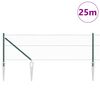 vidaXL Zaunpfosten Grün 25 x 0,6 m (36 mm Maschen) Stahl und PVC