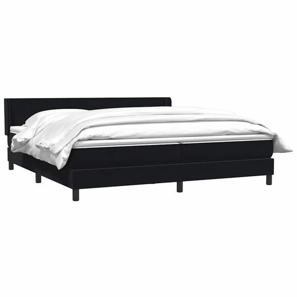 vidaXL Boxspringbett mit Matratze Schwarz 200x220 cm Samt