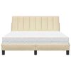 vidaXL Bett mit Matratze "Hanko" Creme 120x200 cm Stoff