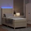 vidaXL Boxspringbett mit Matratze Creme 100 x 200 cm Stoff