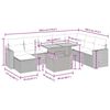 vidaXL 9-tlg. Garten-Sofagarnitur mit Kissen Beige Poly Rattan