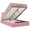 vidaXL Ottoman-Bett mit Matratze & LEDs Rosa 120x200 cm Samt