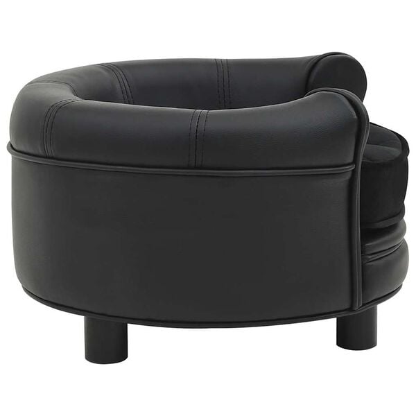 vidaXL Hundesofa Schwarz 48x48x32 cm Pl&uuml;sch und Kunstleder