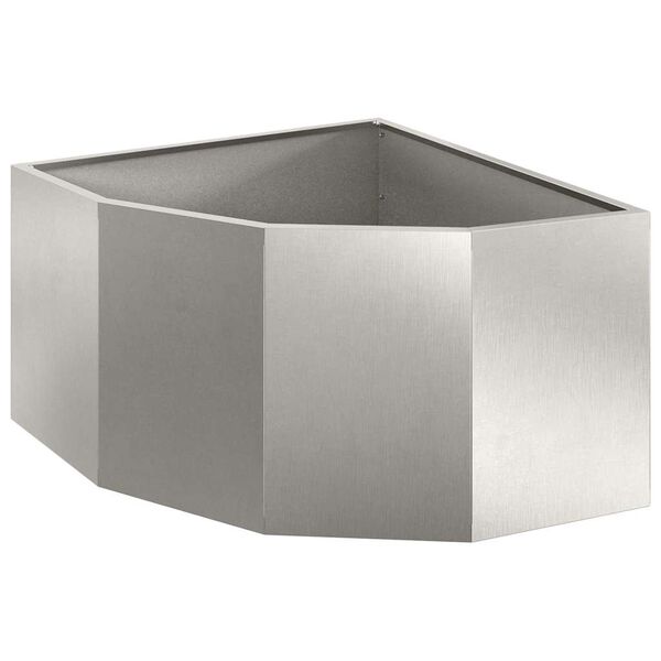 vidaXL Eckpflanzer Silber 60 x 60 x 35 cm Edelstahl
