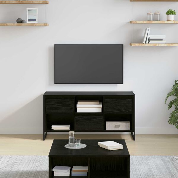 vidaXL TV-Schr&auml;nk Schwarz Eichen-Optik 100 x 36 x 49,5 cm
