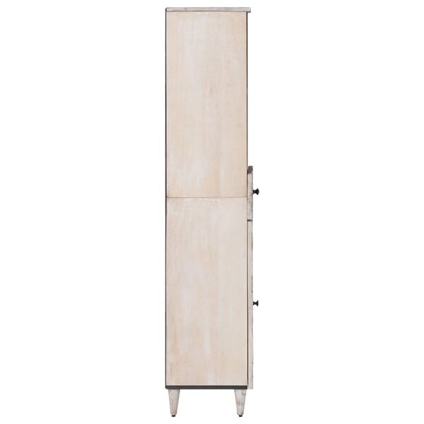 vidaXL Badezimmerschrank Wei&szlig; 38 x 33,5 x 160 cm Massivholz Mango