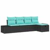 vidaXL Gartensofa-set 5 stk. Schwarz Poly-Rattan