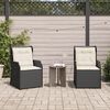 vidaXL Gartensessel mit Kissen 2 Stk. Verstellbar Schwarz Poly Rattan