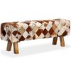vidaXL Sitzbank Kuhfell Echtleder Rautenprofil