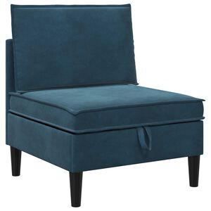 vidaXL Mittels Sofa mit Stauraum Blau Samt