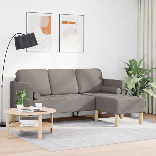 vidaXL Sofa Set mit Kissen Taupe Polyester