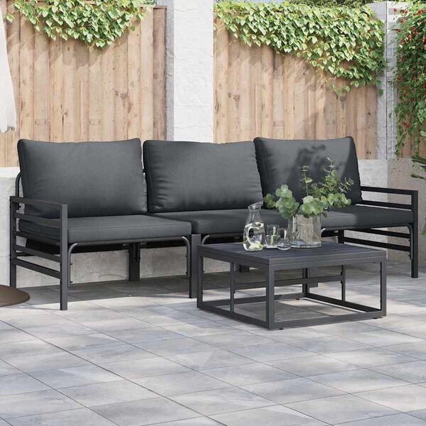 vidaXL Garten-Sofa-Set 4 pcs Anthrazit Stahl