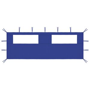 vidaXL Pavillon-Seitenwand mit Fenstern 6x2 m Blau