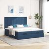 vidaXL Ottoman-Bett mit Matratzen Blau 160x200 cm Stoff