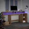 vidaXL LED-Schreibtisch Artisan-Eiche 200x55x91 Holzwerkstoff