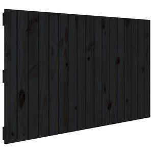 vidaXL Wand-Kopfteil Schwarz 108x3x60 cm Massivholz Kiefer