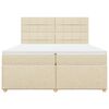 vidaXL Boxspringbett mit Matratze Creme 200x200 cm Stoff