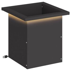 vidaXL Garten-Pflanzk&uuml;bel mit LED Schwarz 30 x 30 x 30 cm Stahl