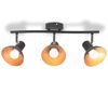 vidaXL Deckenlampe f&uuml;r 3 Gl&uuml;hbirnen E27 Schwarz und Gold