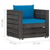 vidaXL 6-tlg. Garten-Lounge-Set mit Kissen Grau Impr&auml;gniertes Holz