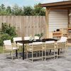 vidaXL Garten Essgruppe 9 pcs Beige Poly-Rattan