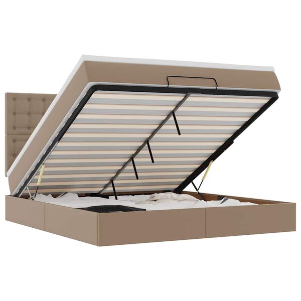 vidaXL Ottoman-Bett mit Matratze & LEDs 180x200cm Kunstleder