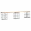 vidaXL Gartenbank aus Gabionen 203x31x42 cm Massivholz Kiefer