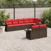 vidaXL 8-teiliges Gartensofa-Set mit Kissen, braun, Polyrattan