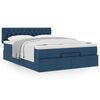 vidaXL Ottoman-Bett mit Matratze Blau 140x190 cm Stoff