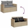 vidaXL 5-tlg. Garten-Sofagarnitur mit Kissen Beige Poly Rattan
