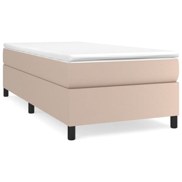 vidaXL Boxspringbettgestell Cappuccino-Braun 100x200 cm Kunstleder