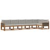 vidaXL Outdoor-Sofagarnitur mit Kissen 6 pcs Natur und Hellgrau