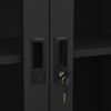 vidaXL Büroschrank Anthrazit 90x40x180 cm Stahl und Hartglas