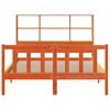 vidaXL Massivholzbett mit Regal ohne Matratze Wachsbraun 140x200 cm