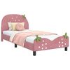 vidaXL Kinderbettgestell mit Kopfteil Rosa 90 x 200 cm Samt