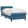 vidaXL Boxspringbett mit Matratze Dunkelblau 90x210 cm Samt