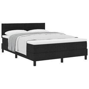 vidaXL Boxspringbett mit Matratze Schwarz 140 x 190 cm Stoff