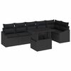 vidaXL Gartensofa-set mit Kissen 7 pcs Schwarz Poly-Rattan