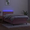 vidaXL Boxspringbett mit Matratze & LED Rosa 80x200 cm Samt