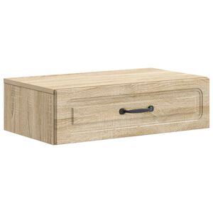vidaXL Wandmontierter Beistelltisch Sonoma-Eiche 59 x 34,5 x 17 cm