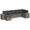 vidaXL 7-tlg. Garten-Sofagarnitur mit Kissen Grau Poly Rattan